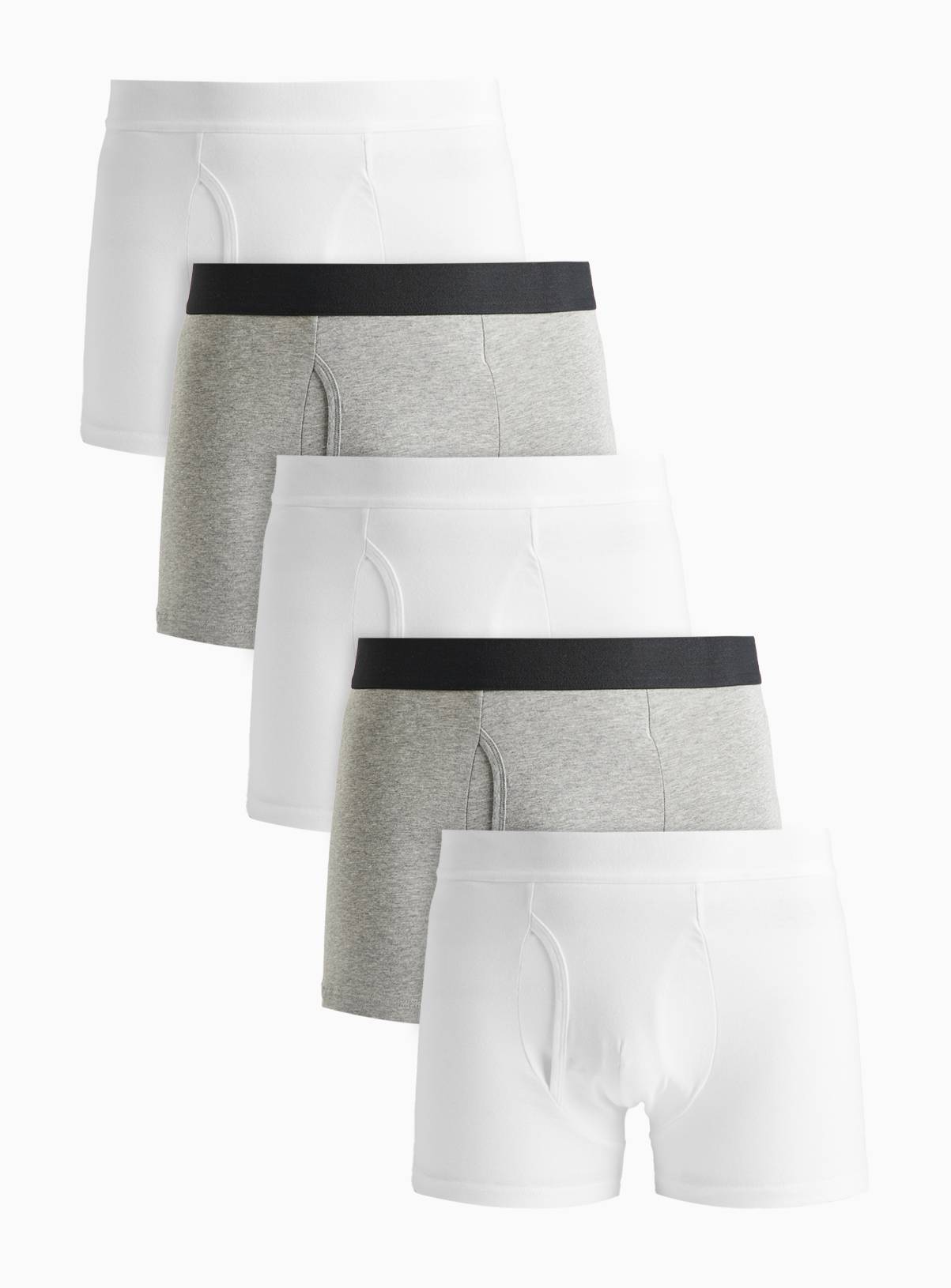 White & Grey Trunks 5 Pack S - Image 1